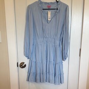 Miami Light Blue Long Sleeve Dress